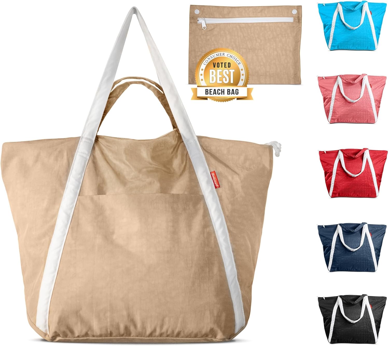 Beach Bags Waterproof Sandproof - Packable Lightweight Tote for Travel, Cruise, Boat, Pool, Gym, Vacation, Foldable