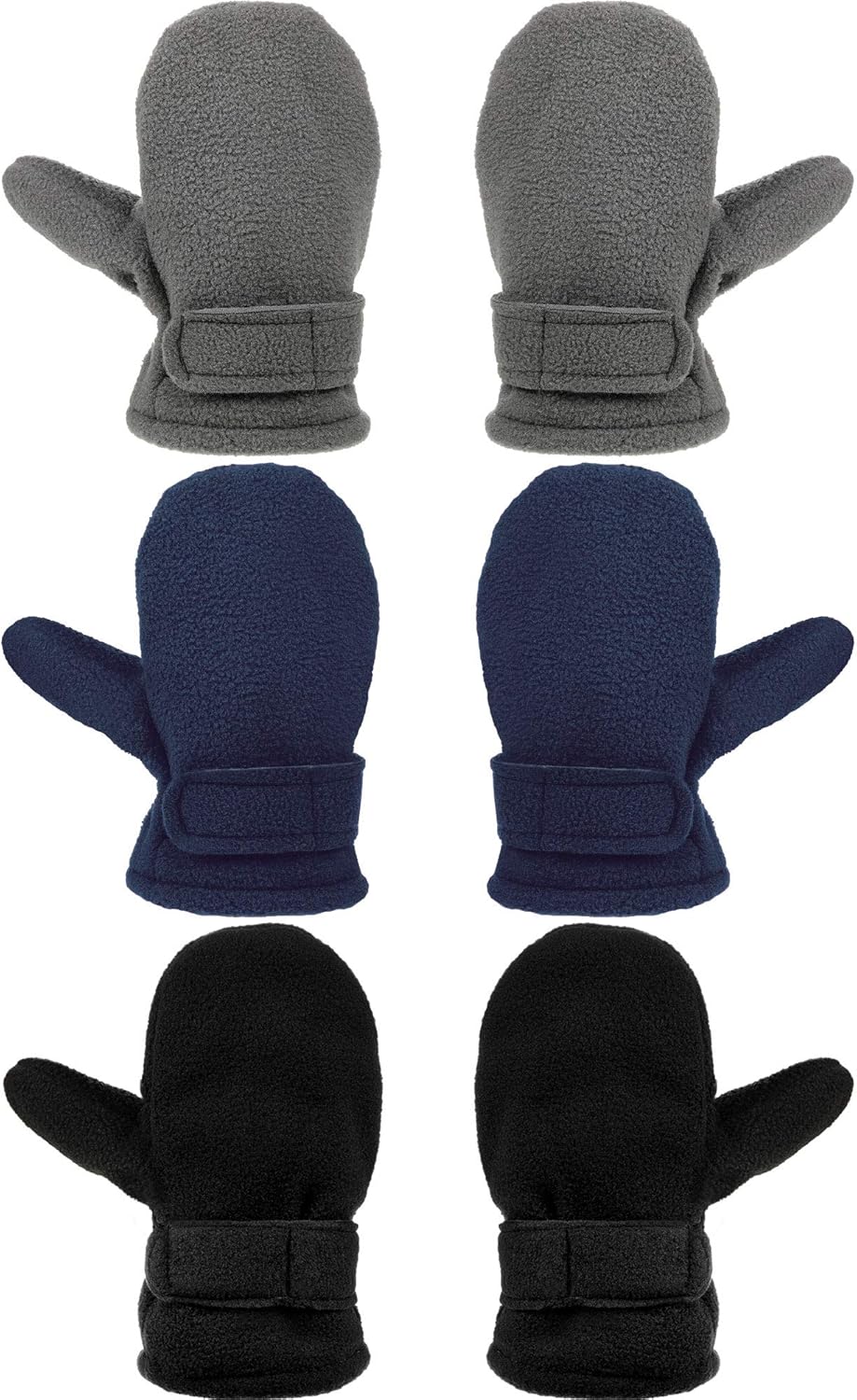 3 Pairs Baby Toddler Winter Mittens Warm Fleece Kids Mittens Baby Snow Skiing Gloves for Boys and Girls Aged 2-4 Years