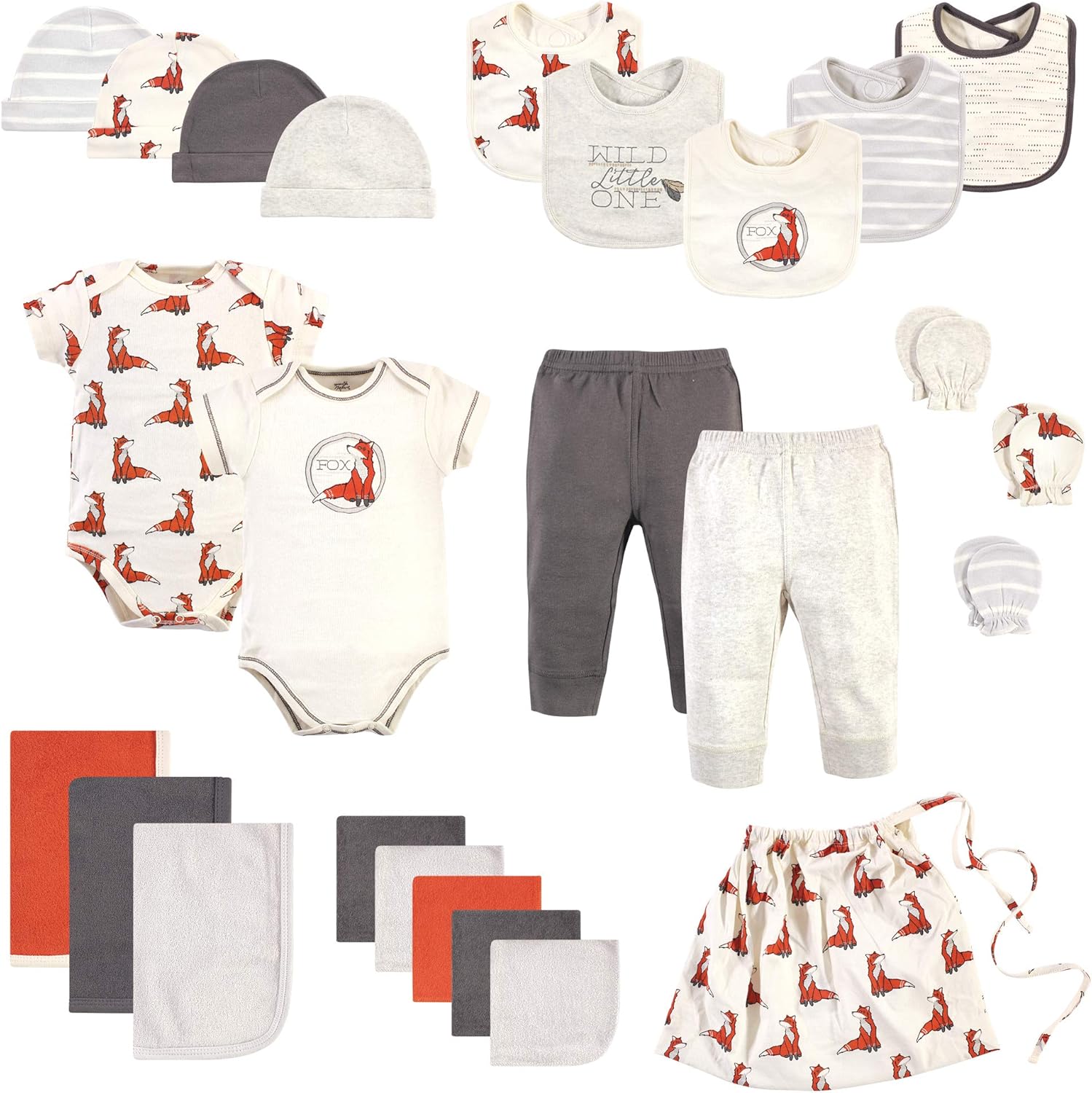 Touched by Nature Unisex Baby Organic Cotton Layette Set and Giftset