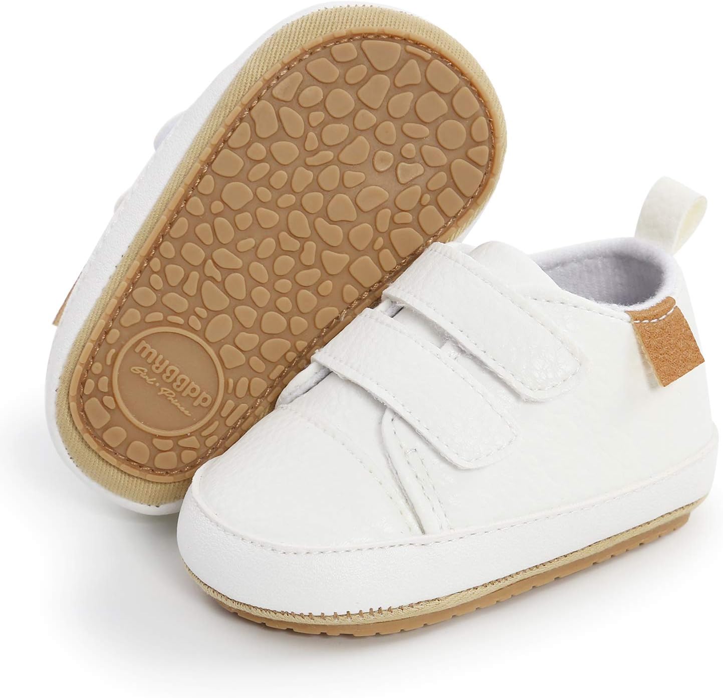 SOFMUO Baby Boys Girls High Top Ankle PU Leather Sneakers Soft Rubber Sole Infant Moccasins Newborn Oxford Loafers Anti-Slip Toddler Wedding Uniform Dress Shoes