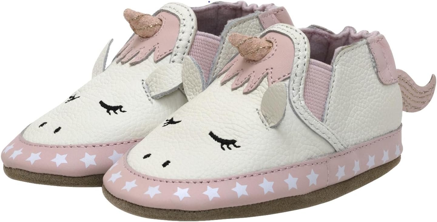 Robeez Baby Girls and Unisex Soft Soles Slip-Resistant Crib Shoes Slippers for Infant and Toddler, 0-24 Months