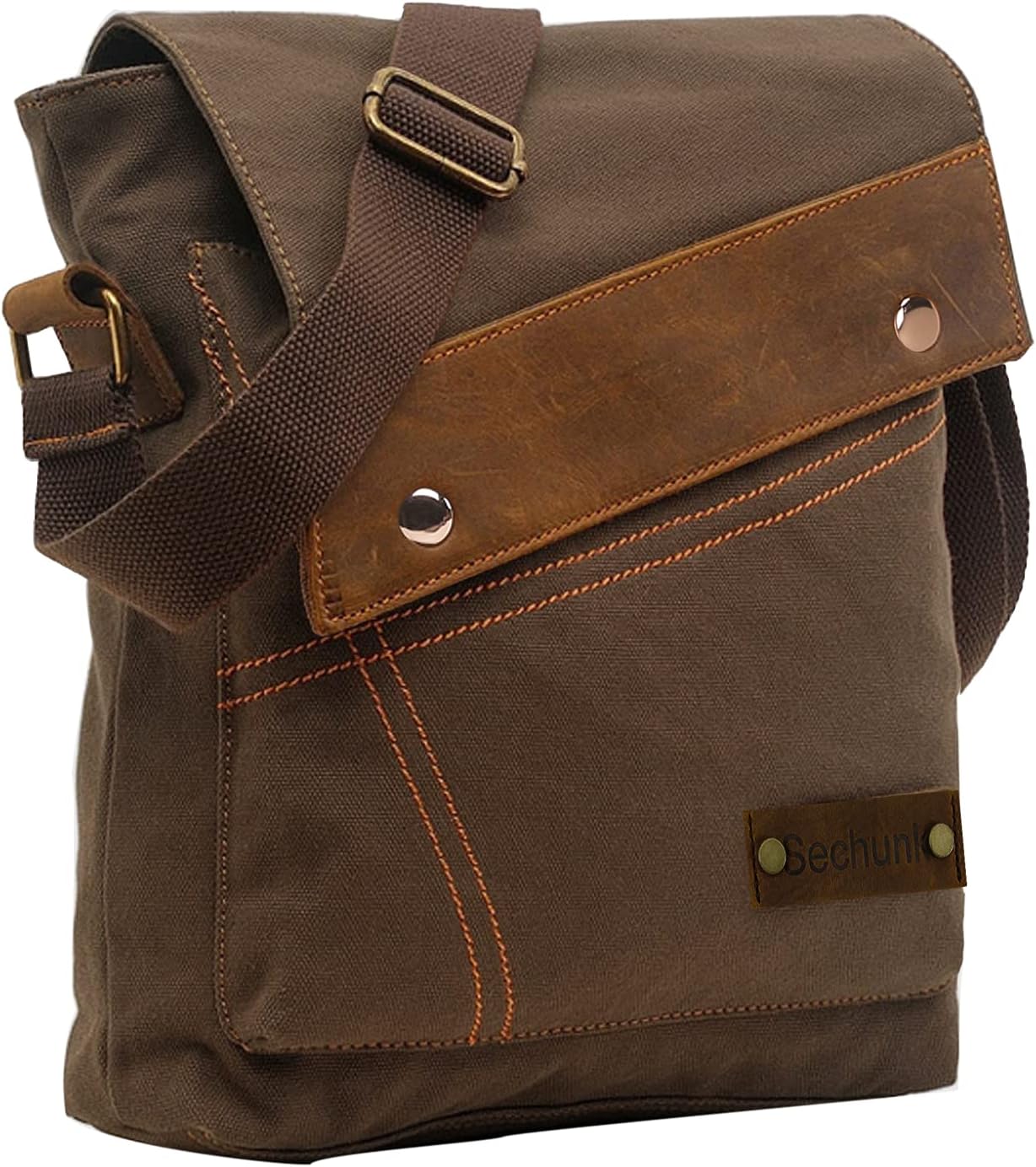 Sechunk Canvas Shoulder Bags Crossbody Bags Messenger Bags Purse Daypack for Men Women