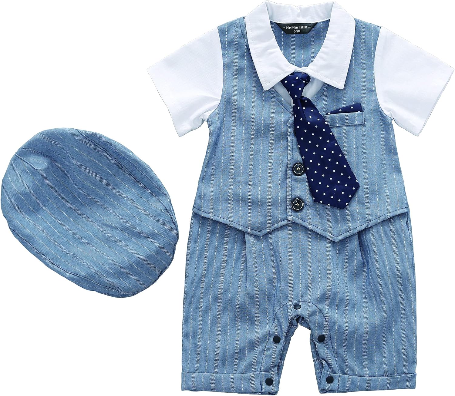 Baby Boy Gentleman White Shirt Waistcoat Bowtie Tuxedo Onesie Jumpsuit Overall Romper