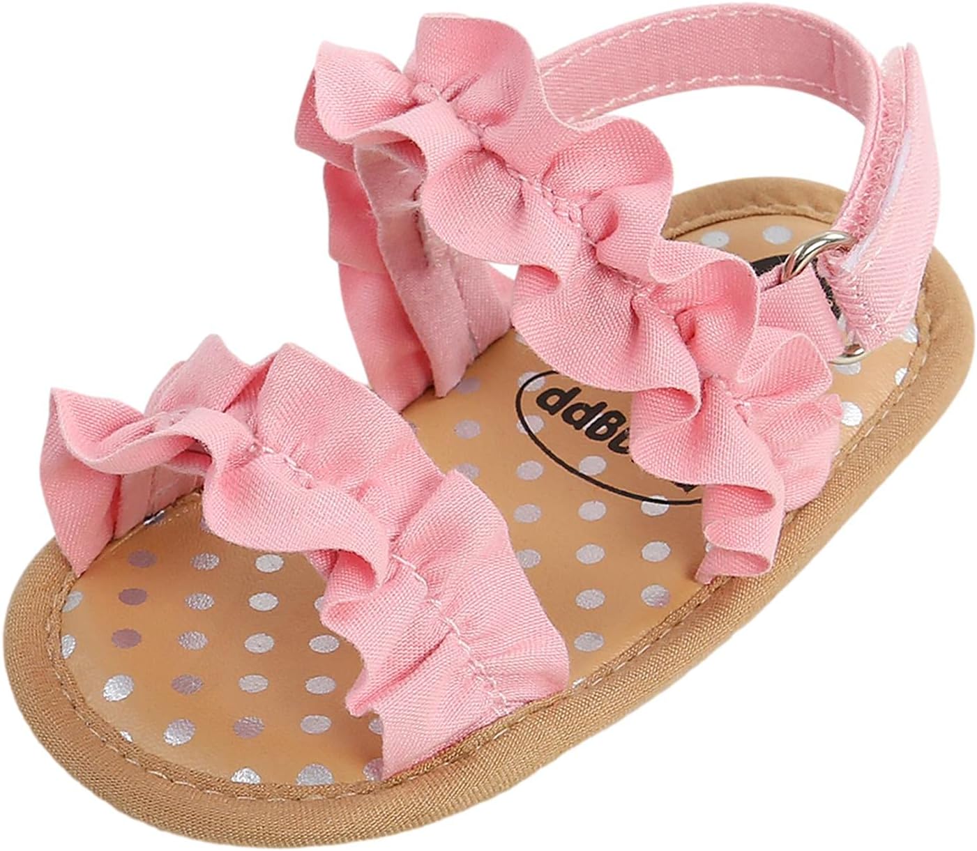 CoKate Baby Girls Sandals Ruffle Bowknot Premium Soft Sole Anti-Slip Open Toe Breathable Summer Outdoor First Walker Shoes Baby Sandals 0-3 months girls