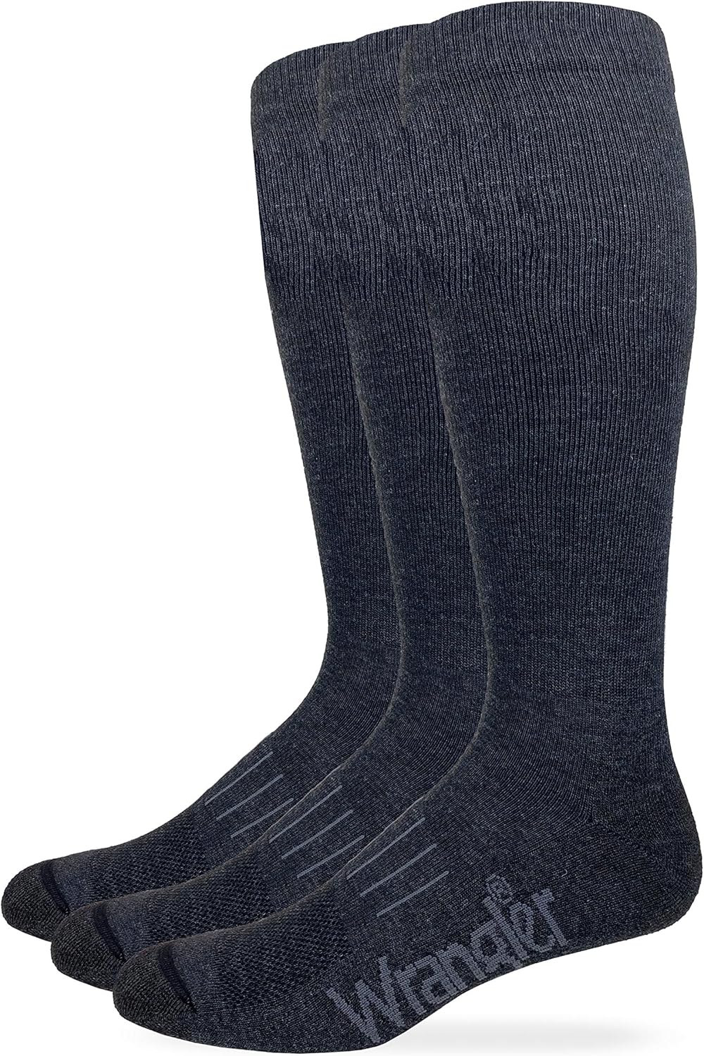 Wrangler Mens Ultra Dri Seamless Toe Western Boot Socks 3 Pair Pack