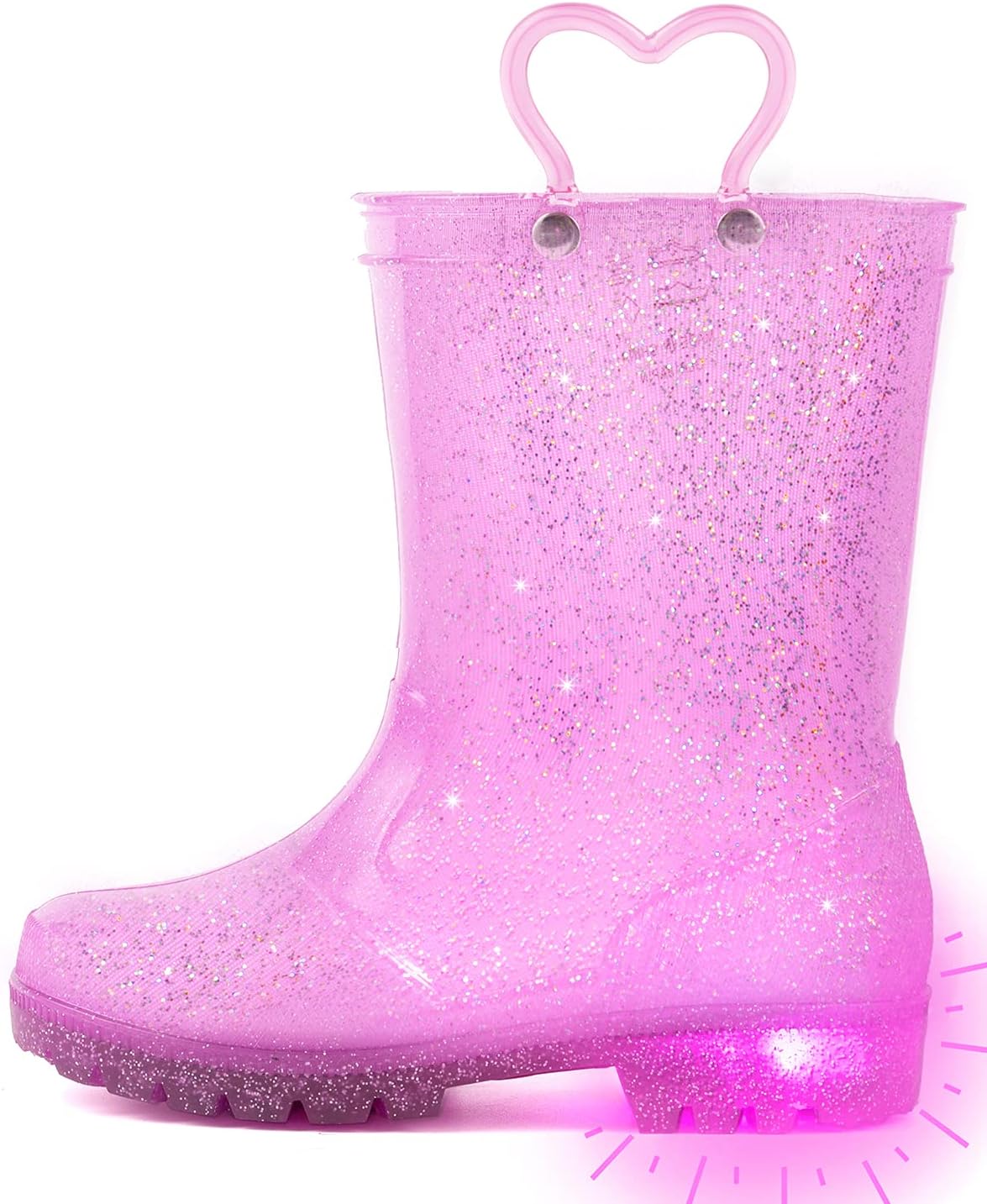 Outee Toddler Kids Adorable Lightwight Waterproof Rain Boots Light Up by Steps