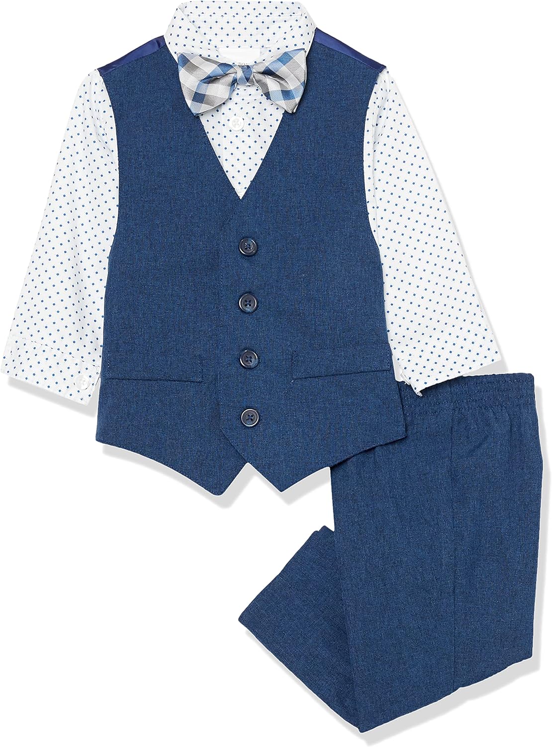 Van Heusen Baby Boys' 4-Piece Formal Set, Vest, Pants, Collared Dress Shirt, and Tie