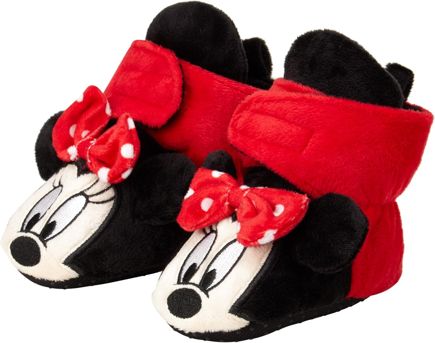 Disney Baby Girls' Minnie Mouse Booties - Soft Fleece Slipper Socks (Newborn/Infant)