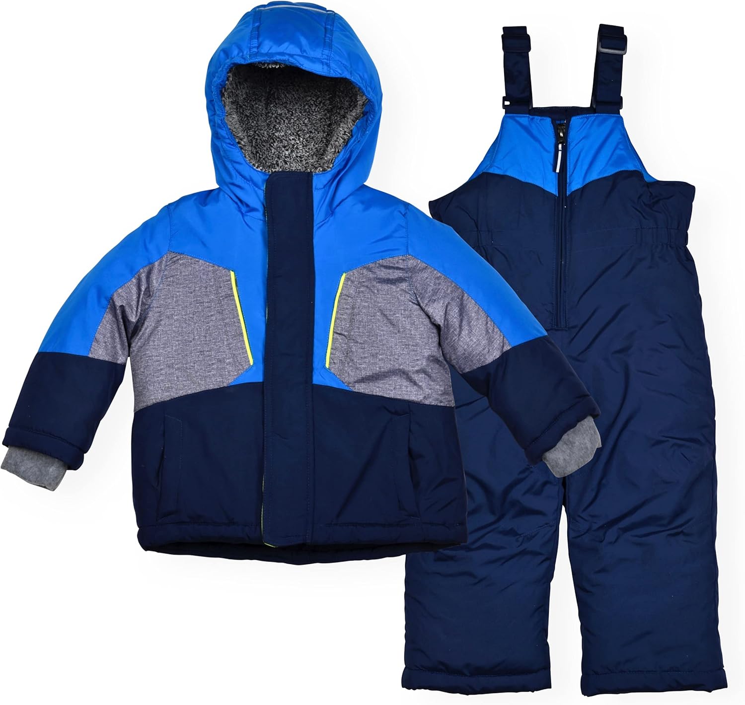 Arctic Quest Boys Ski Jacket and Snowbib Snowsuit Set 2 Piece Zip Up Jacket and Overall Snowsuit Set