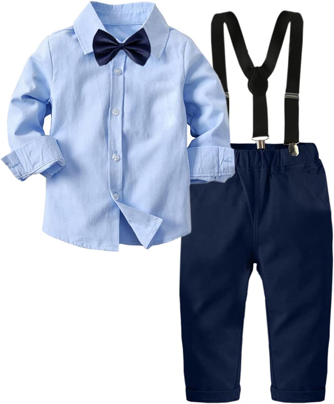 ARTMINE Toddler Boy Clothes Suit Gentleman Wedding Outfits, Formal Dress Shirt+Bowtie+Vest+Pants