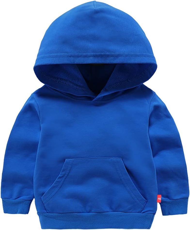 Baby Toddler Kids Boy Girl Solid Casual Pocket Hoodie Sweatershirt Pullover