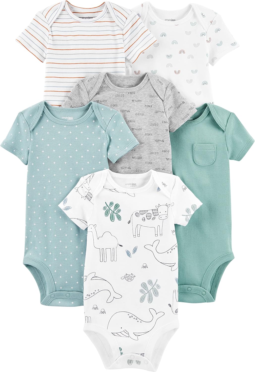 Simple Joys by Carter's Unisex Babies' Short-Sleeve Bodysuit