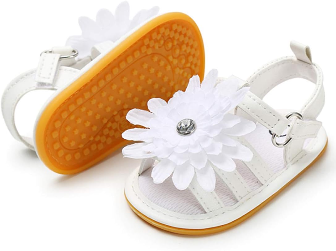 COSANKIM Baby Girl Sandals Rubber Sole Summer Outdoor Infant First Walker Crib Dress Shoes Baby Sandals