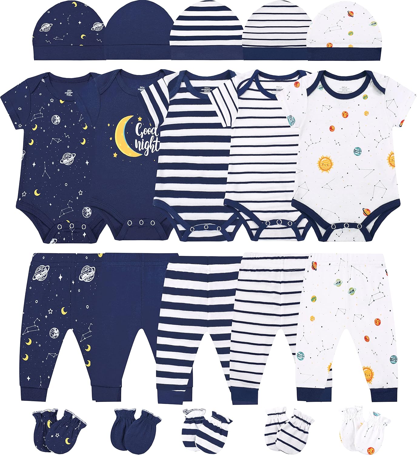 ABeCue Baby Boy Layette Essentials Set Newborn Girl Clothes Pack Infant Gift Sets 20-Piece