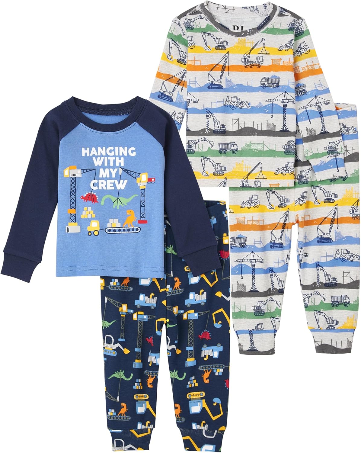 The Children's Place Baby Single and Toddler Boys Long Sleeve Top and Pants Snug Fit 100% Cotton 2 Piece Pajama Sets