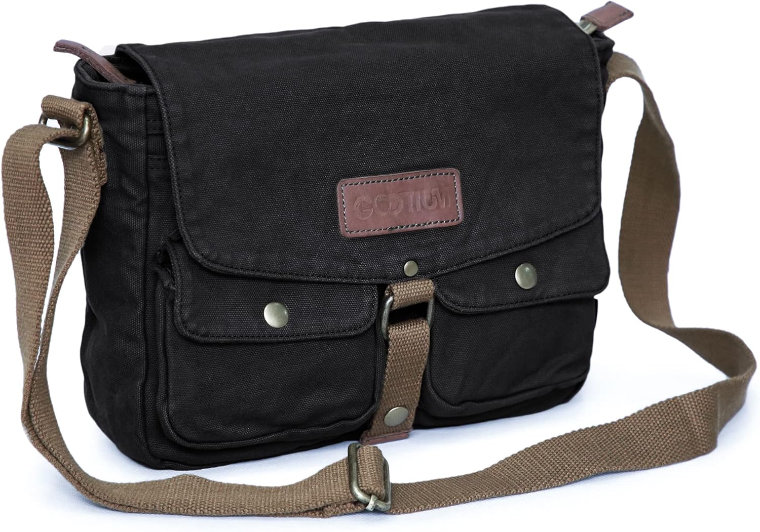 Gootium Canvas Messenger Bag - Vintage Crossbody Shoulder Bag Military Satchel