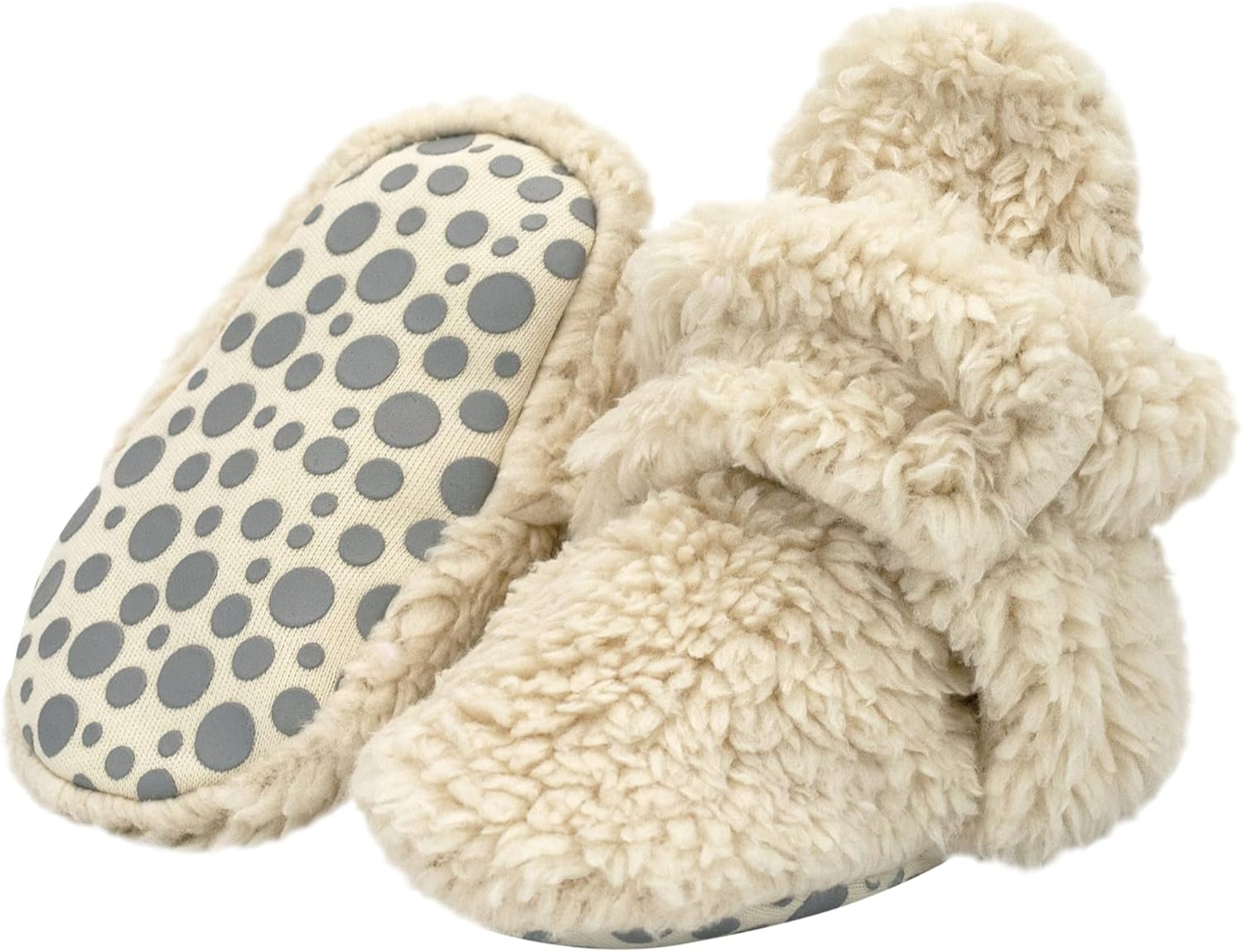 Zutano Unisex Furry Baby Booties with Grippers, Organic Cotton Lining, Baby Registry Must Haves