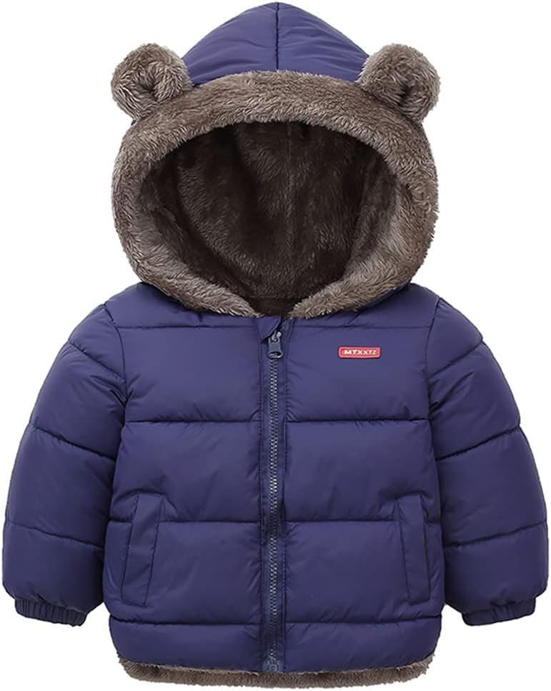 Fairy Baby Infant Baby Winter Coat Cute Teddy Bear Hooded Jacket Warm Fleece Outerwear Windproof Toddler Boys Girl 6M-4T