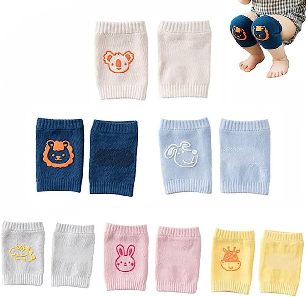 Baby Leg Sleeve for Crawling - Infant Kneepads, Adjustable Elastic Leg Warmers, Anti-Slip Leg Protector for Unisex Toddlers(6 Pairs)