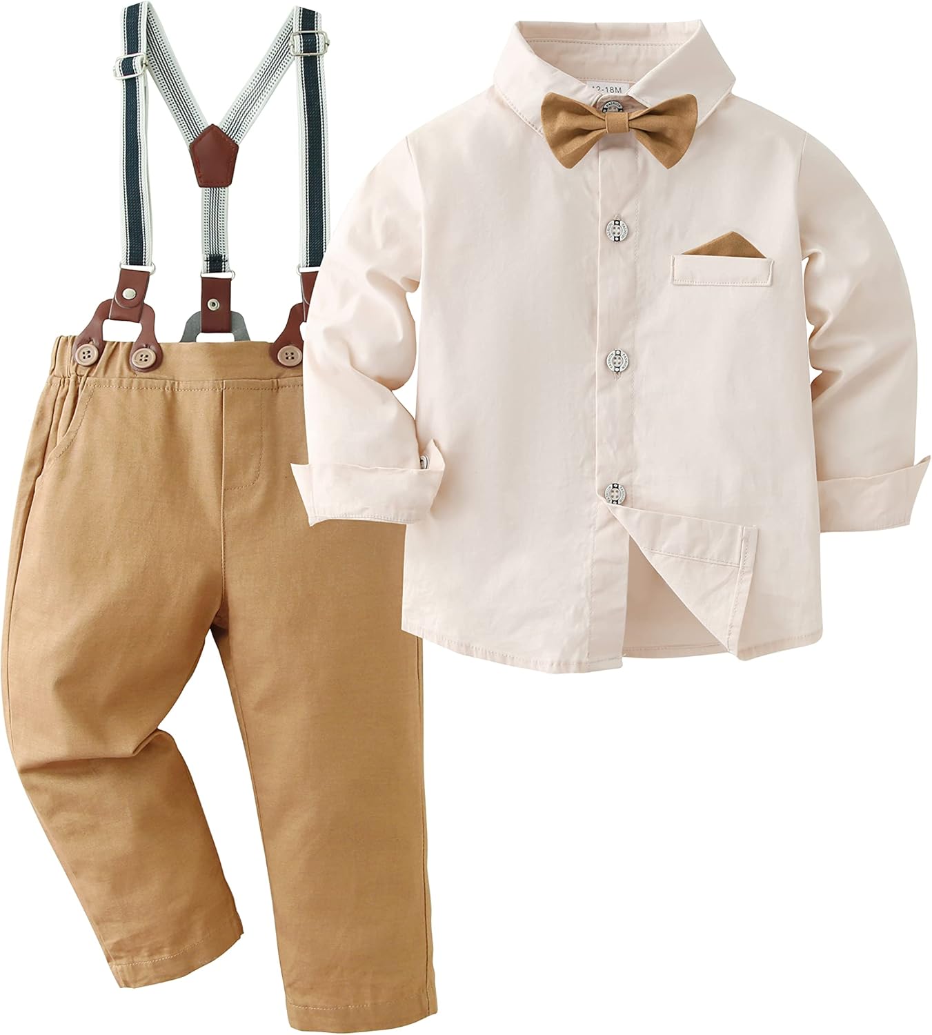 DISAUR Baby Boy Clothes Suits Toddler Dress Shirt With Bowtie Suspender Pants Outfit Sets Gentleman Wedding 1-6 Years