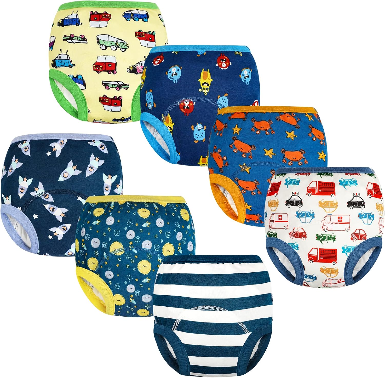 MooMoo Baby Potty Training Underwear for Boys 7 Packs Absorbent Toddler Training Pants for Girls 2T-6T