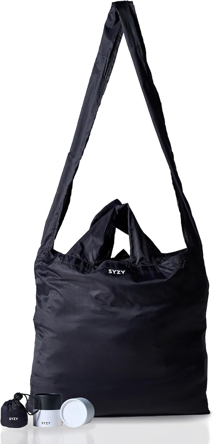 SYZY World's Most Compact Travel Tote Bag Portable Shopping Beach Market Bag - Reusable Collapsible Stuffable