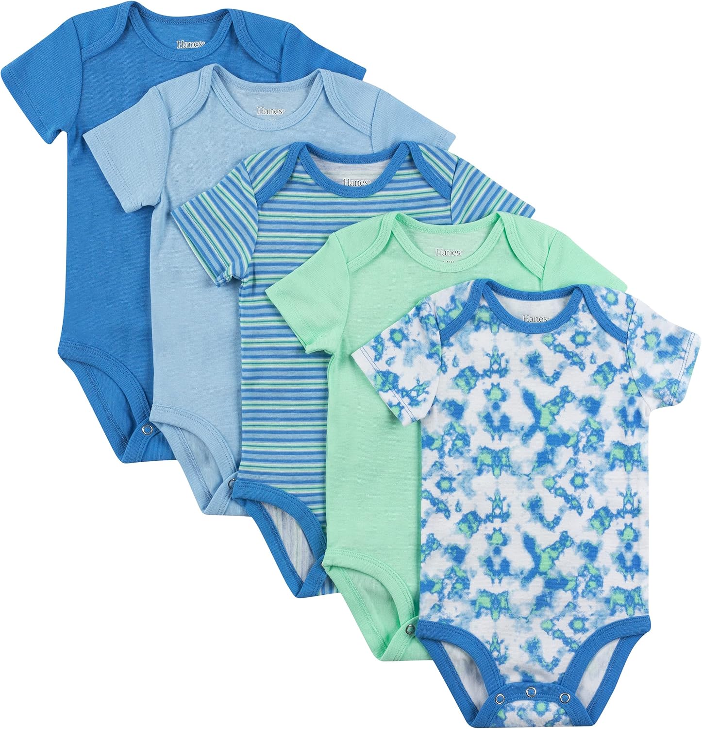 Hanes Baby and Toddler Ultimate Flexy Short Sleeve Bodysuit (5 Pack)