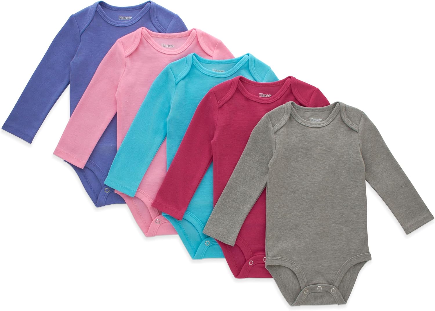 Hanes Baby and Toddler Ultimate Flexy Long Sleeve Bodysuit (5 Pack)