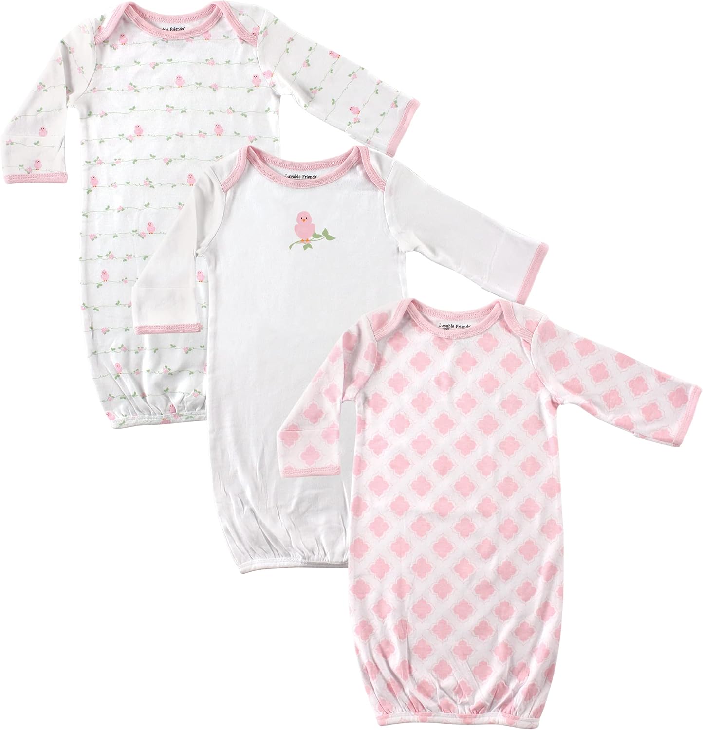 Luvable Friends Baby Girls' Cotton Gowns