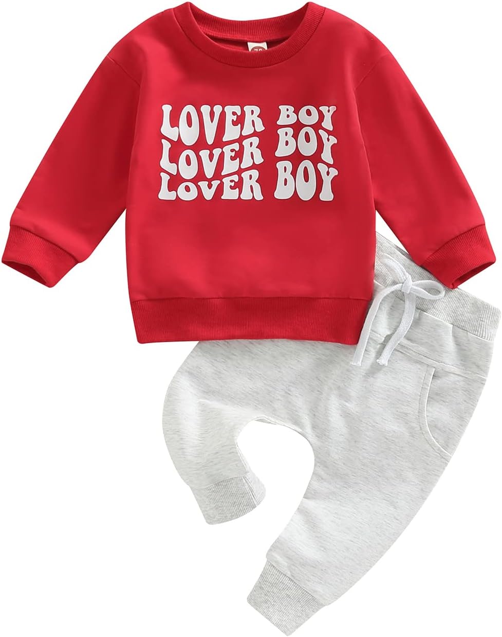 Murnouche Toddler Baby Boy Fall Winter Outfits Letter Crewneck Sweatshirt Casual Pants 2Pcs Clothes Set