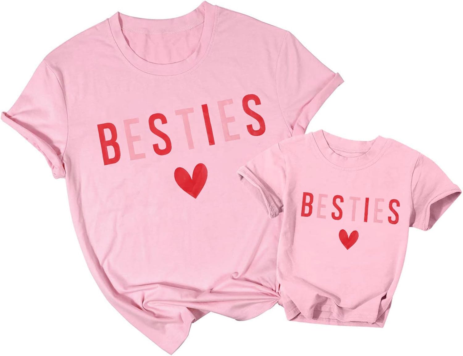 ASTANFY Mommy and Me Matching Outfits Valentines Day Shirts Women Besties Love Heart Tshirt Valentines Day Baby Girl Outfit