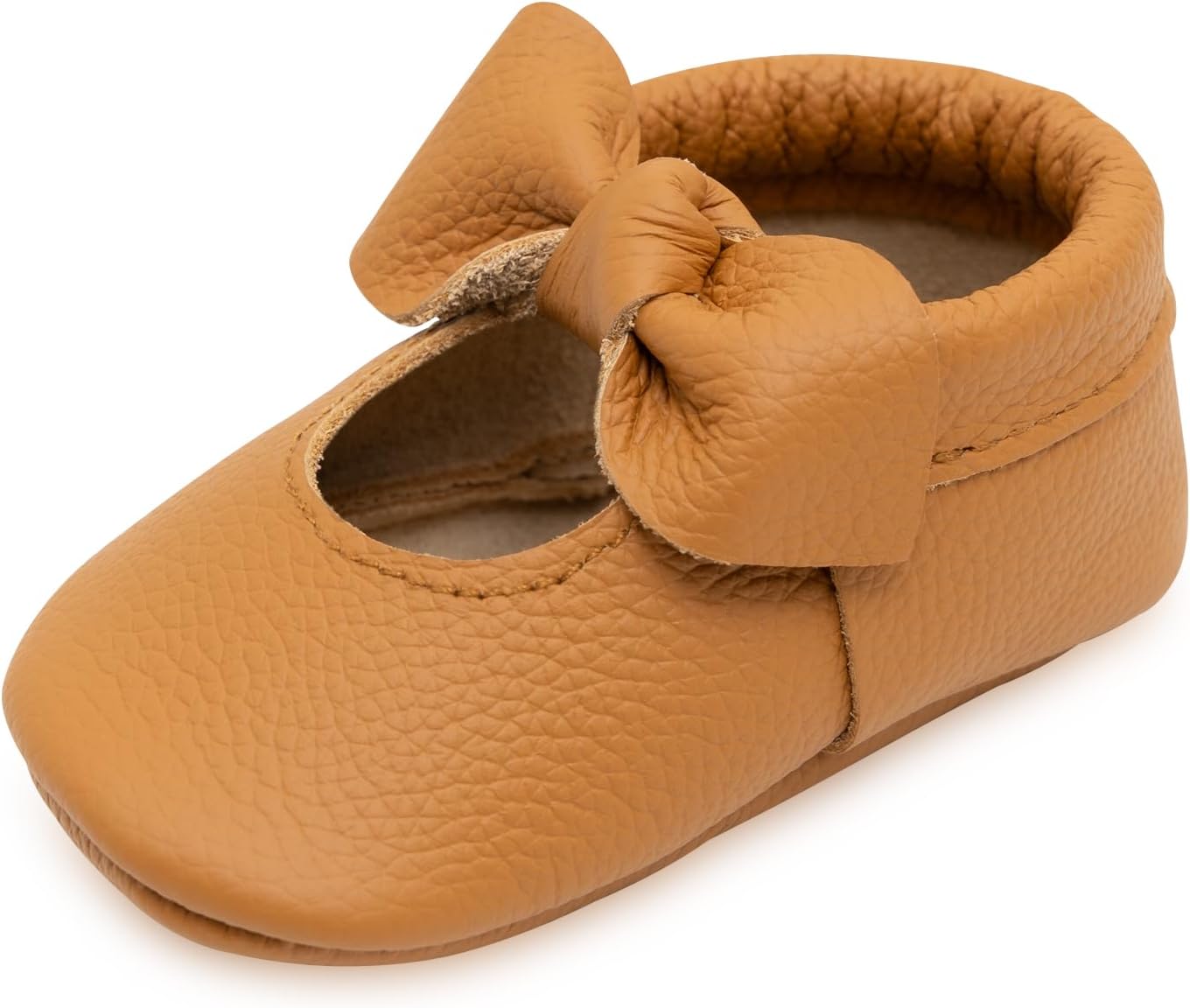 BirdRock Baby Bow and Knot Moccasins - Genuine Leather Baby Girl Shoes