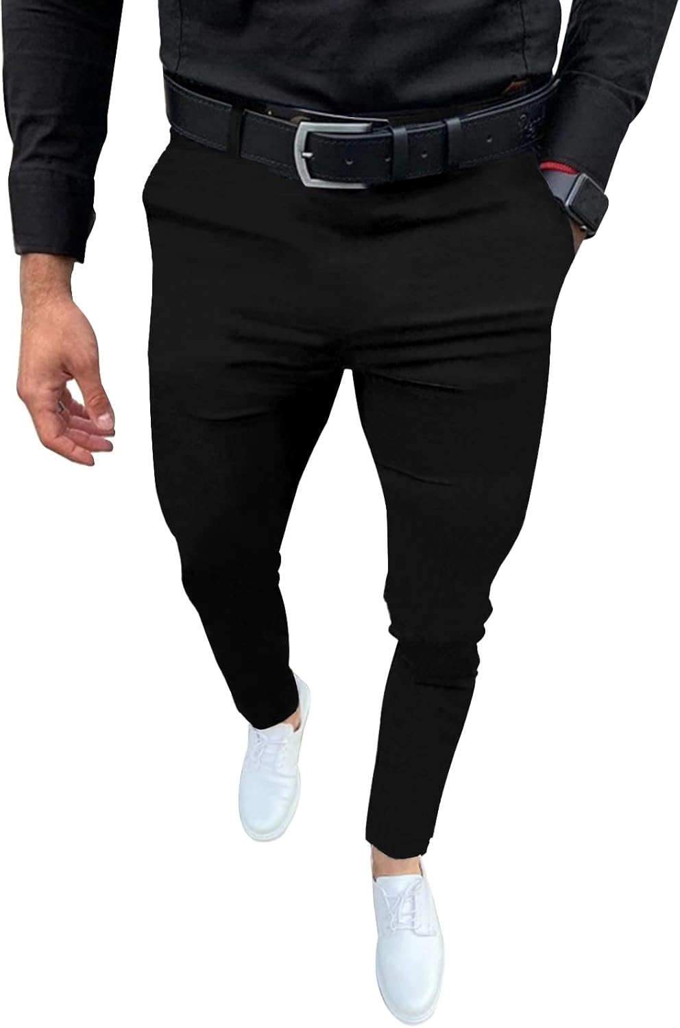 Mens Fashion Slim Fit Dress Pants Casual Business Skinny Stretch Pants Golf Pants