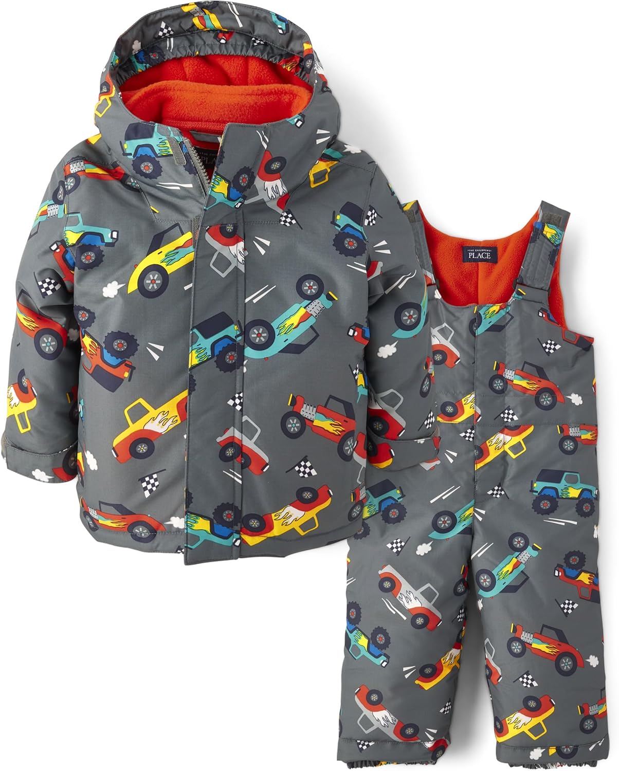 The Children's Place Baby Boy's and Toddler 2 Piece Set Snowsuit, Jacket and Bib Overall Pant