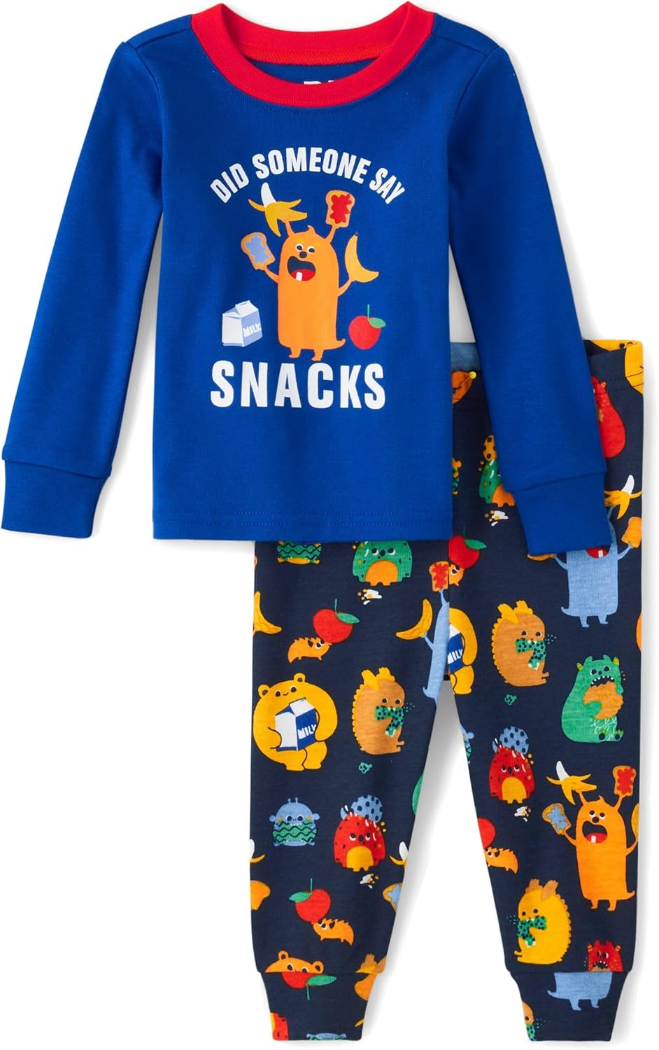 The Children's Place Baby Boys' and Toddler Long Sleeve Top and Pants Snug Fit 100% Cotton 2 Piece Pajama Set