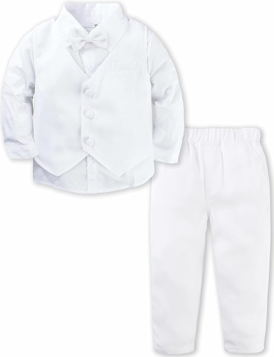 A&J DESIGN Baby Toddler Boys Gentleman Suit Set, 3pcs Outfits Shirts & Vest & Pants