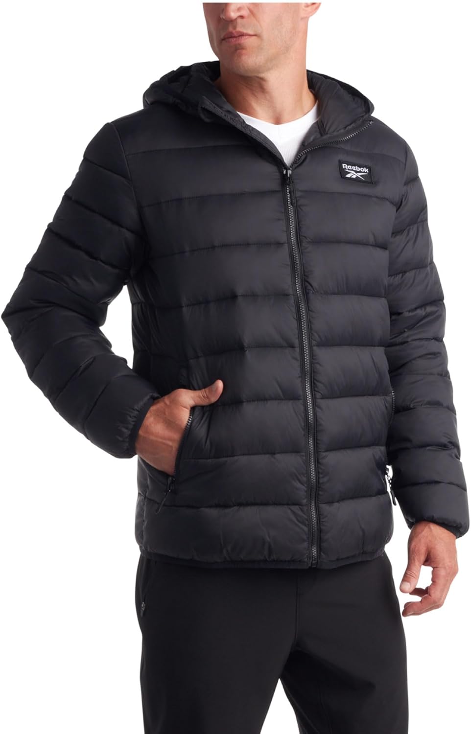 Reebok Men's Jacket - Lightweight Hooded Quilted Puffer Coat - Warm Insulated Winter Jacket for Men (S-4X)