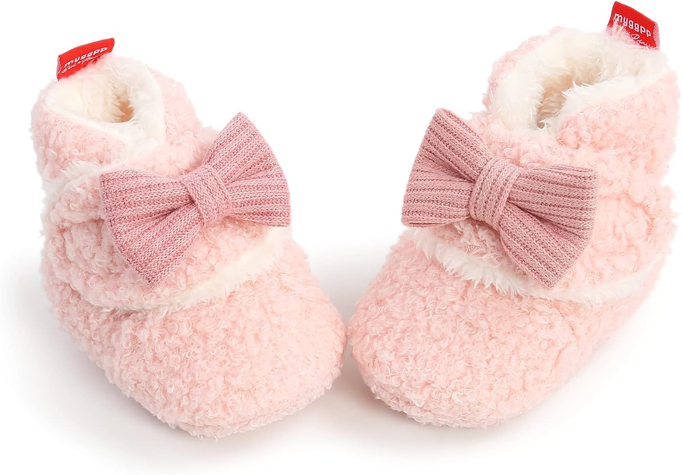 GDSDYM Baby Booties Cozy Fleece Slippers Soft Baby Shoes With Gripper Soles, Winter Warm Infant Newborn Crib Sock Shoes First Walkers