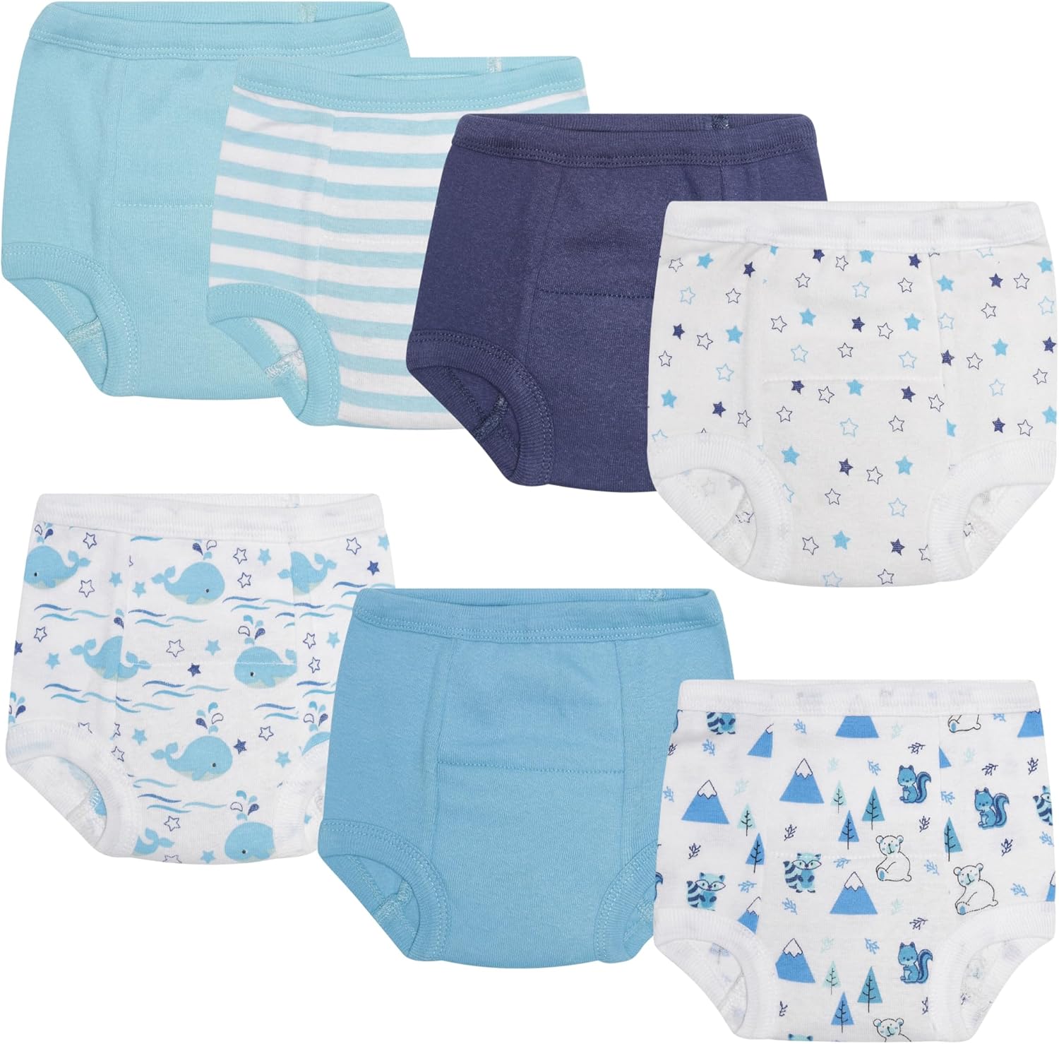 EVERYDAY KIDS 7 Pack Potty Training Underwear for Toddler Boys; Blue Training Pants