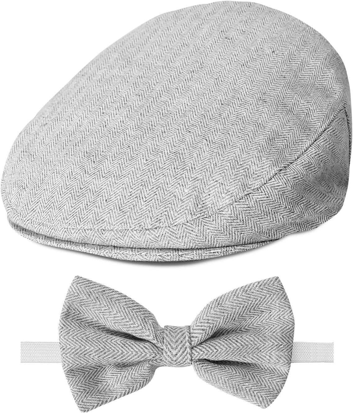 A&J DESIGN Baby Boy Driver Cap, Toddler 2pcs Newsboy Cap & Bow Tie 3 Months - 8 Years