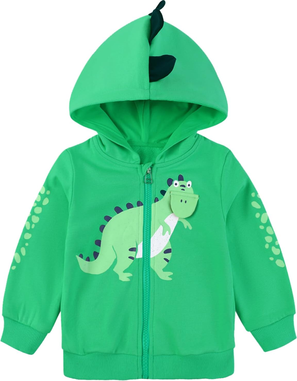 DDSOL Boy Zip-up Jacket Toddler Zipper Hoodie Hooded Sweatshirt Light Winter Fall Outwear 2t-7t