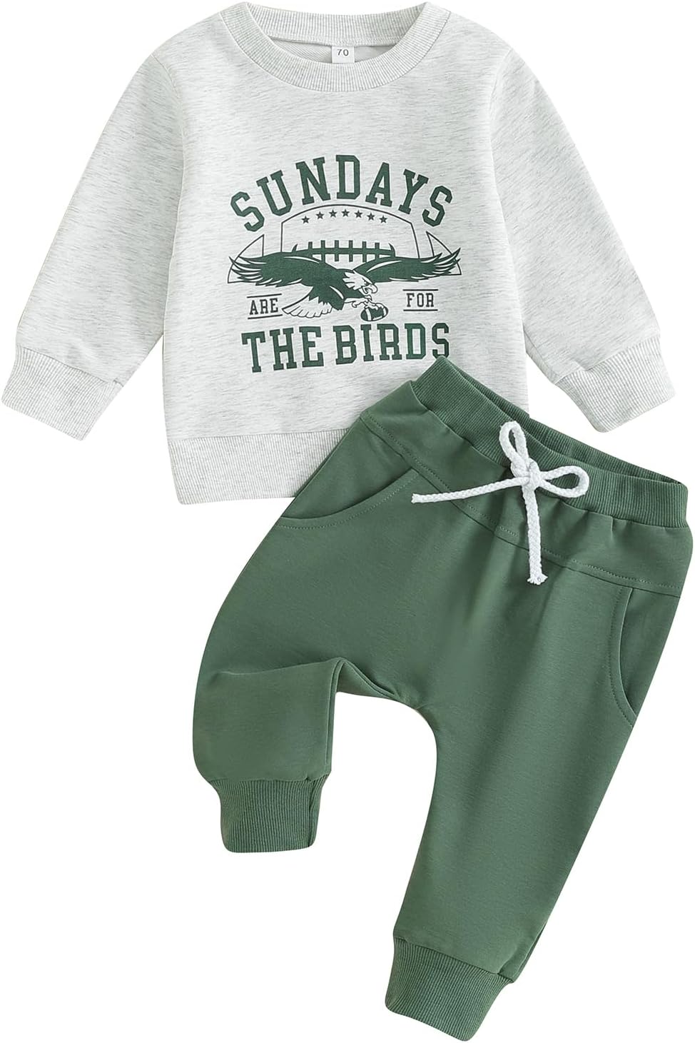 Toddler Baby Football Outfits Sundays are for The Birds Sweatshirt Top Pants Set Cute Fall Clothes