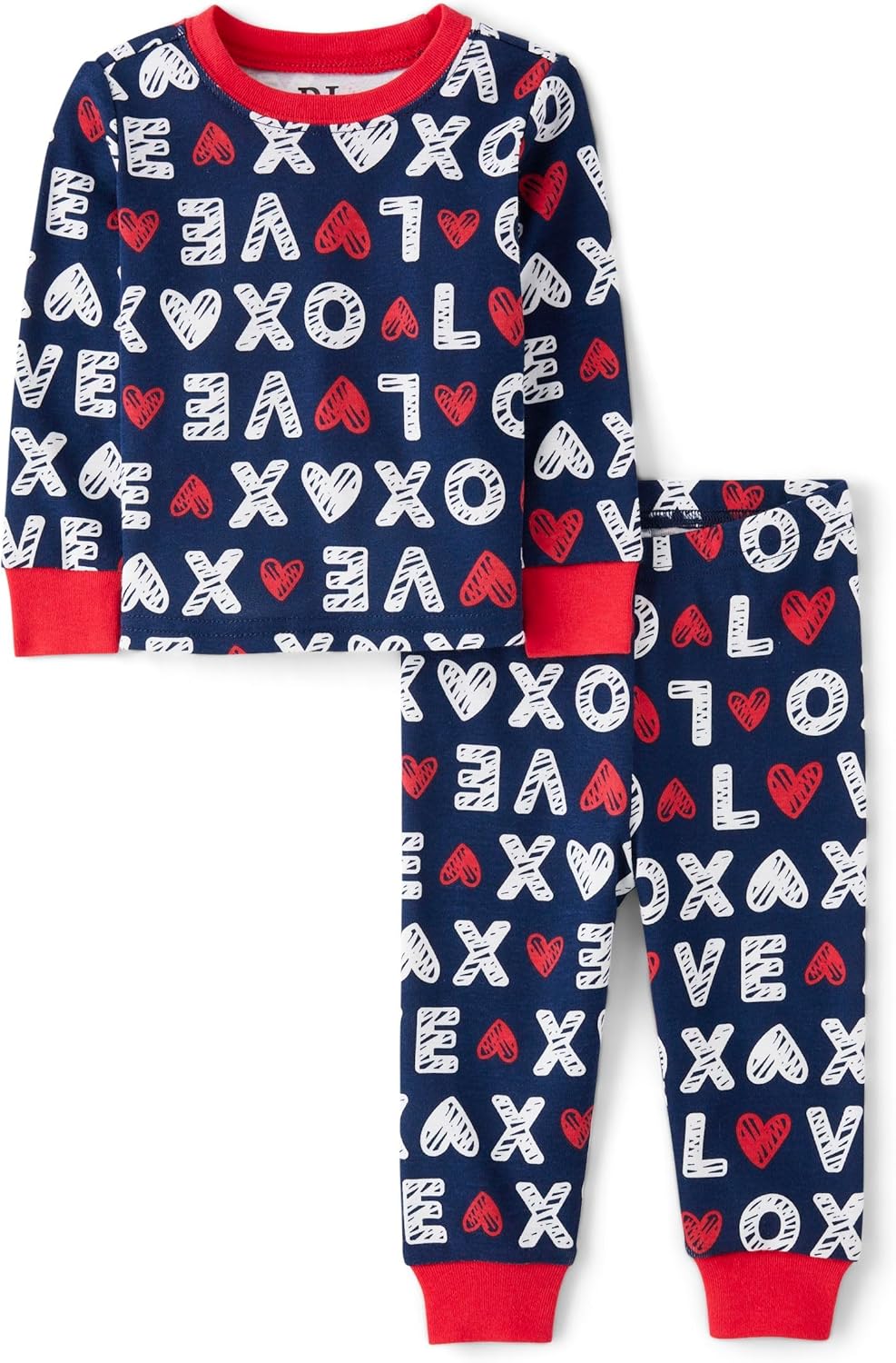 The Children's Place Baby Boys' and Toddler Valentine's Day Snug Fit 100% Cotton Pajama