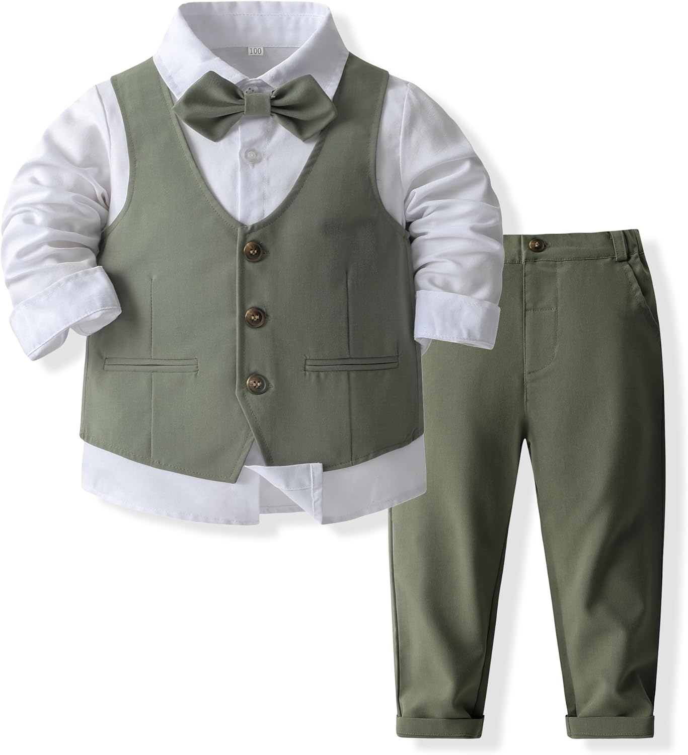 Kimocat Baby Boys Gentleman Bowtie Formal Outfit Suits Tuxedo Vest Wedding Party Suit