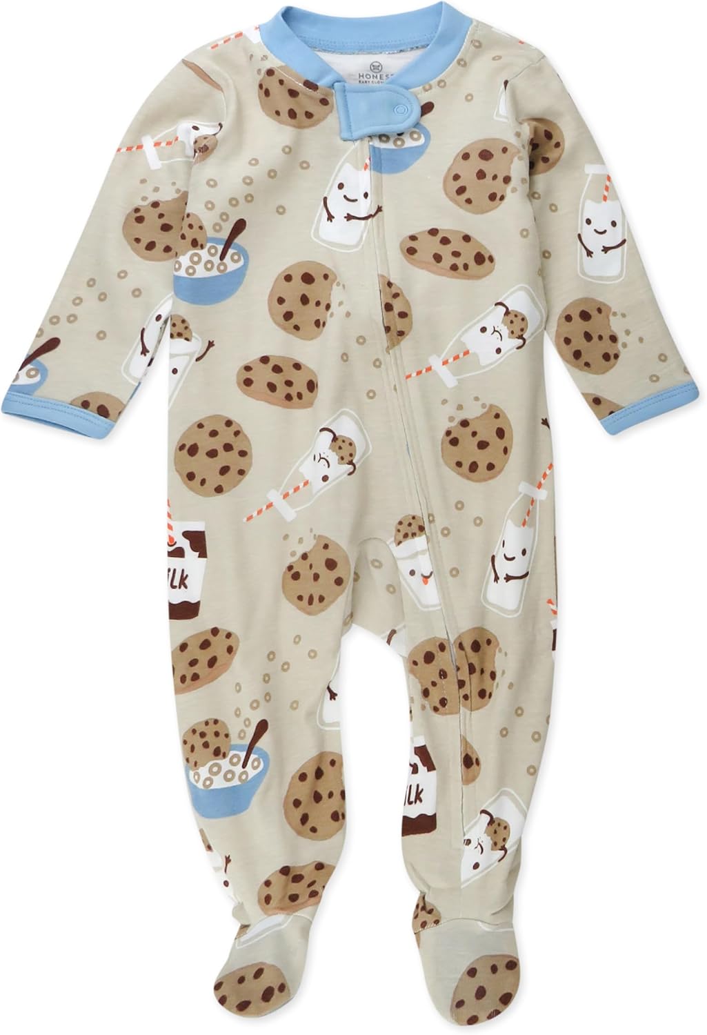 HonestBaby Baby Boys' Sleep and Play Footed Pajamas One-Piece Sleeper Jumpsuit Zip-front Pjs Organic Cotton