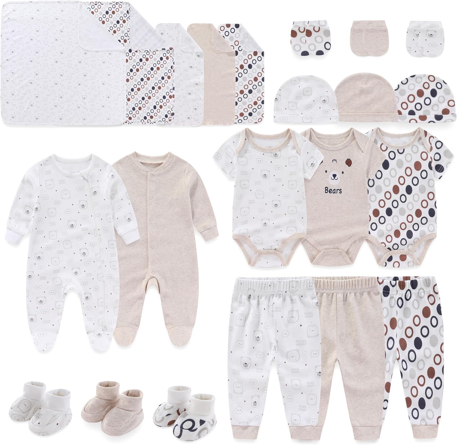 Unisex Baby Boy Girl Layette Sets 22 Packs New Born Boy Girl Clothes Infant Essentials