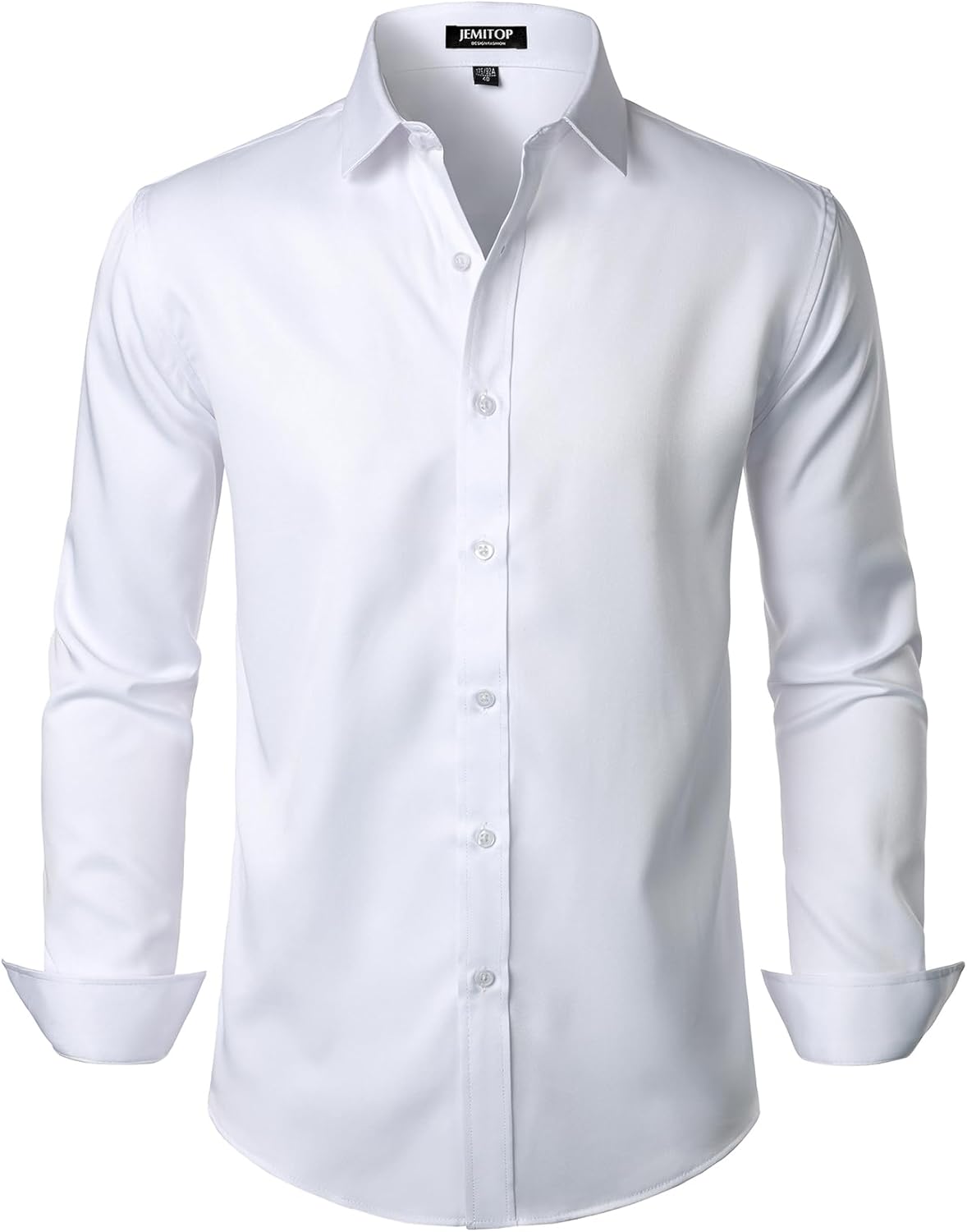 Men's Stretch Wrinkle Free Dress Shirts Formal Wedding Prom Long Sleeve Slim Fit Button Down Shirts