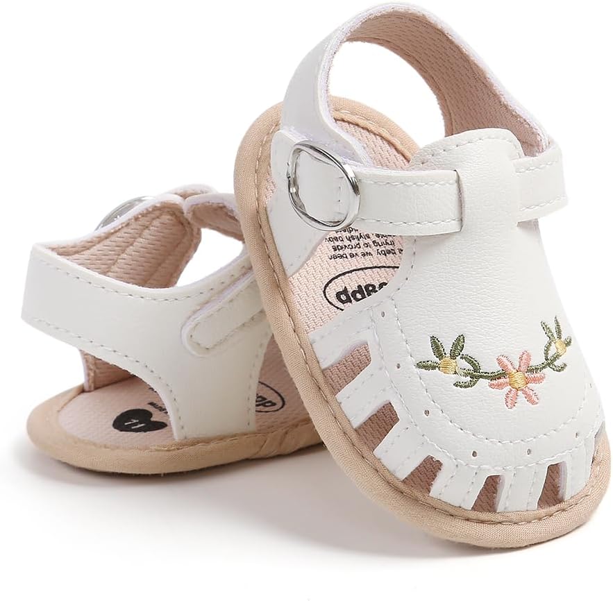 Infant Baby Boys Girls Sandals Summer Baby Wedding Dress Flat Shoes Newborn Crib Shoes First Walkers Prewalkers Shoes