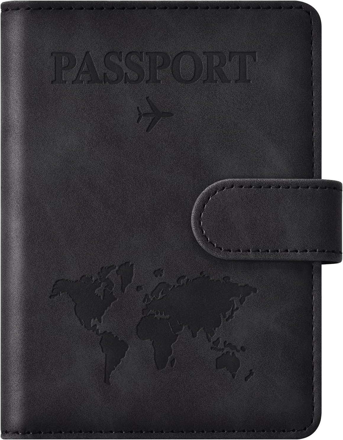 Eoehro Passport Holder for Travel Essentials, Passport Wallet Cover Case for Travel Must Haves Accessories,Passport Book Holders for Women and Men(black)