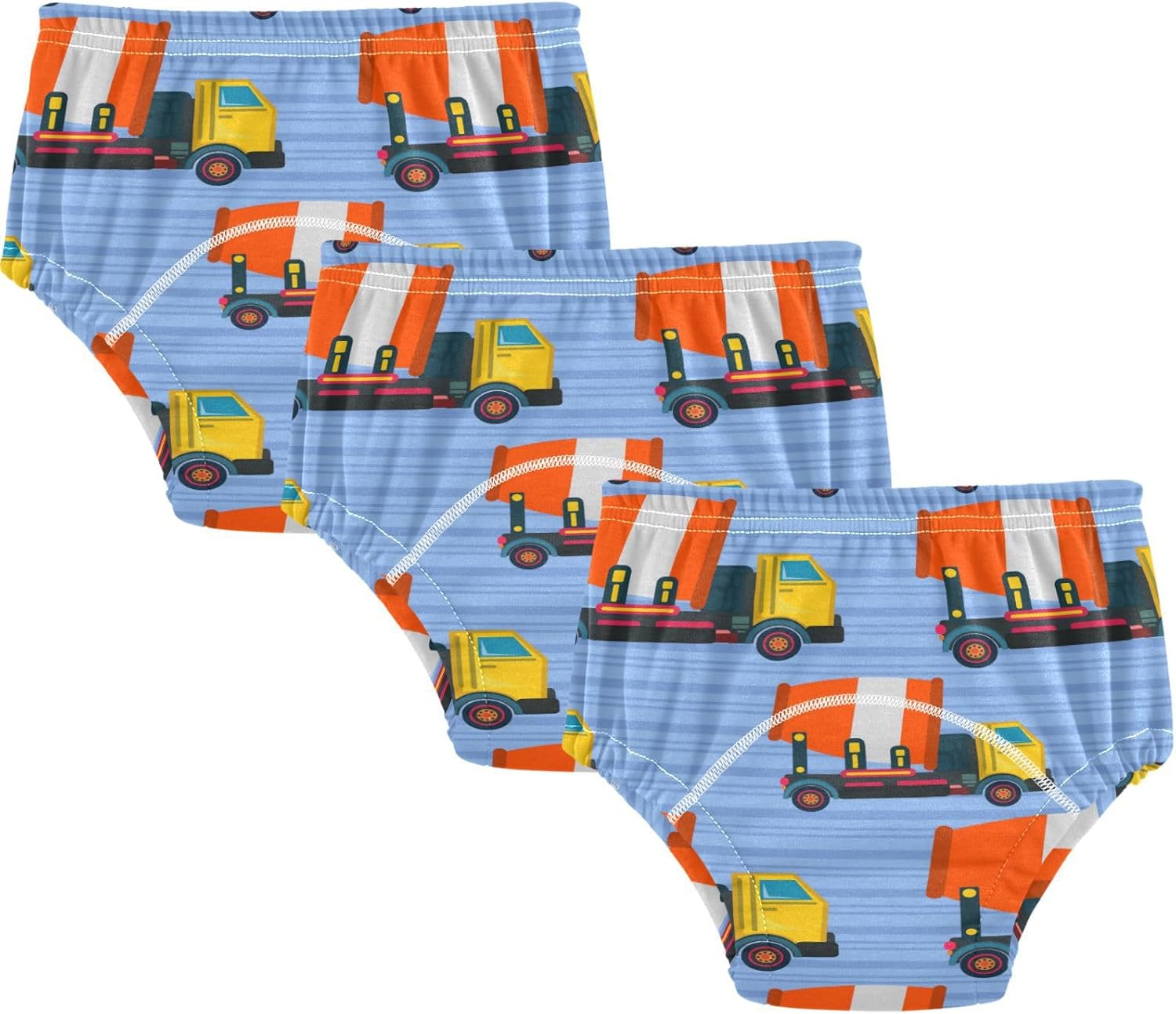 Concrete Mixer Truck Baby Cotton Training Pants 3 Pcs Toddler Potty Training Underwear for Little Boys Girls 2T